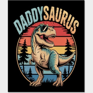 Daddysaurus T Rex Dinosaur DaddySaurus Birthday Father's Day Posters and Art